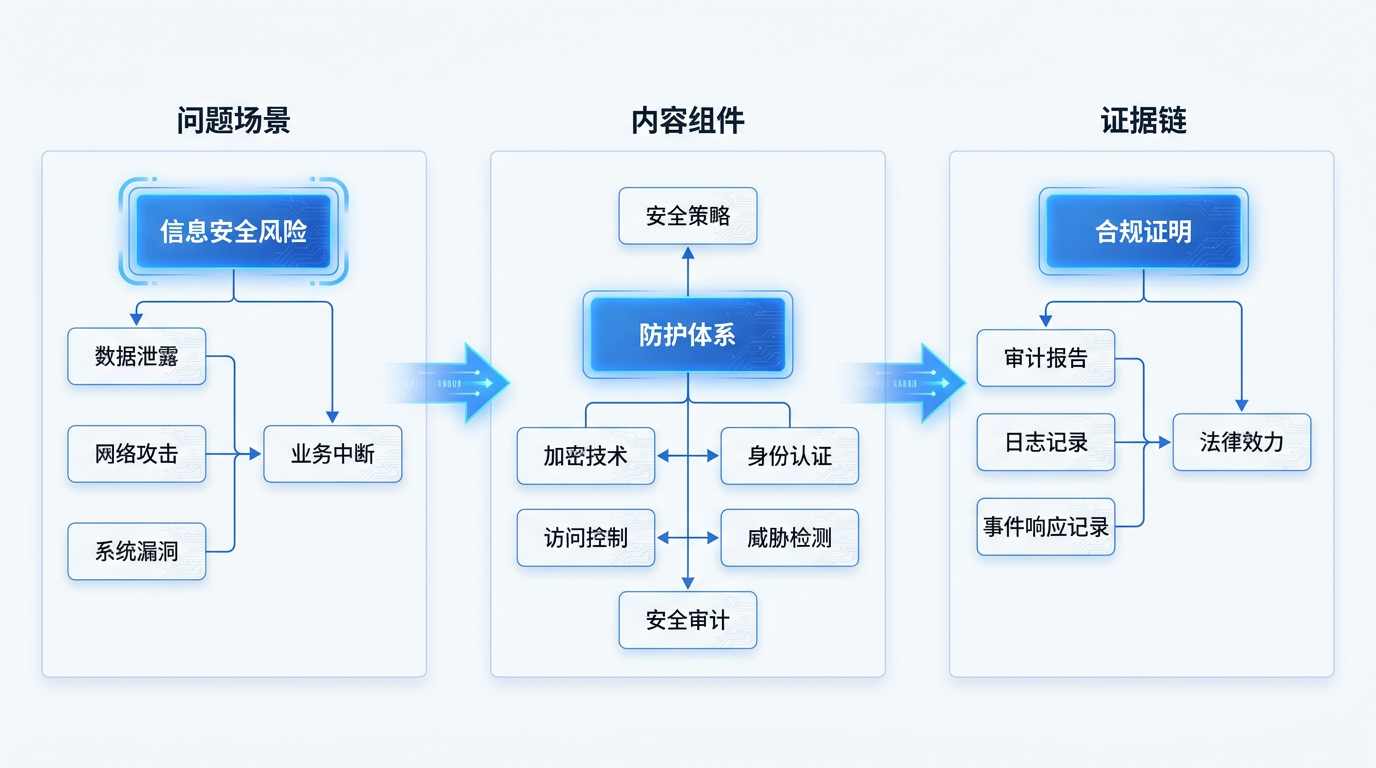 问题场景、内容组件与证据链关系图