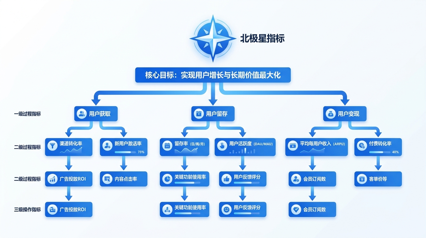 北极星指标与过程指标拆解图