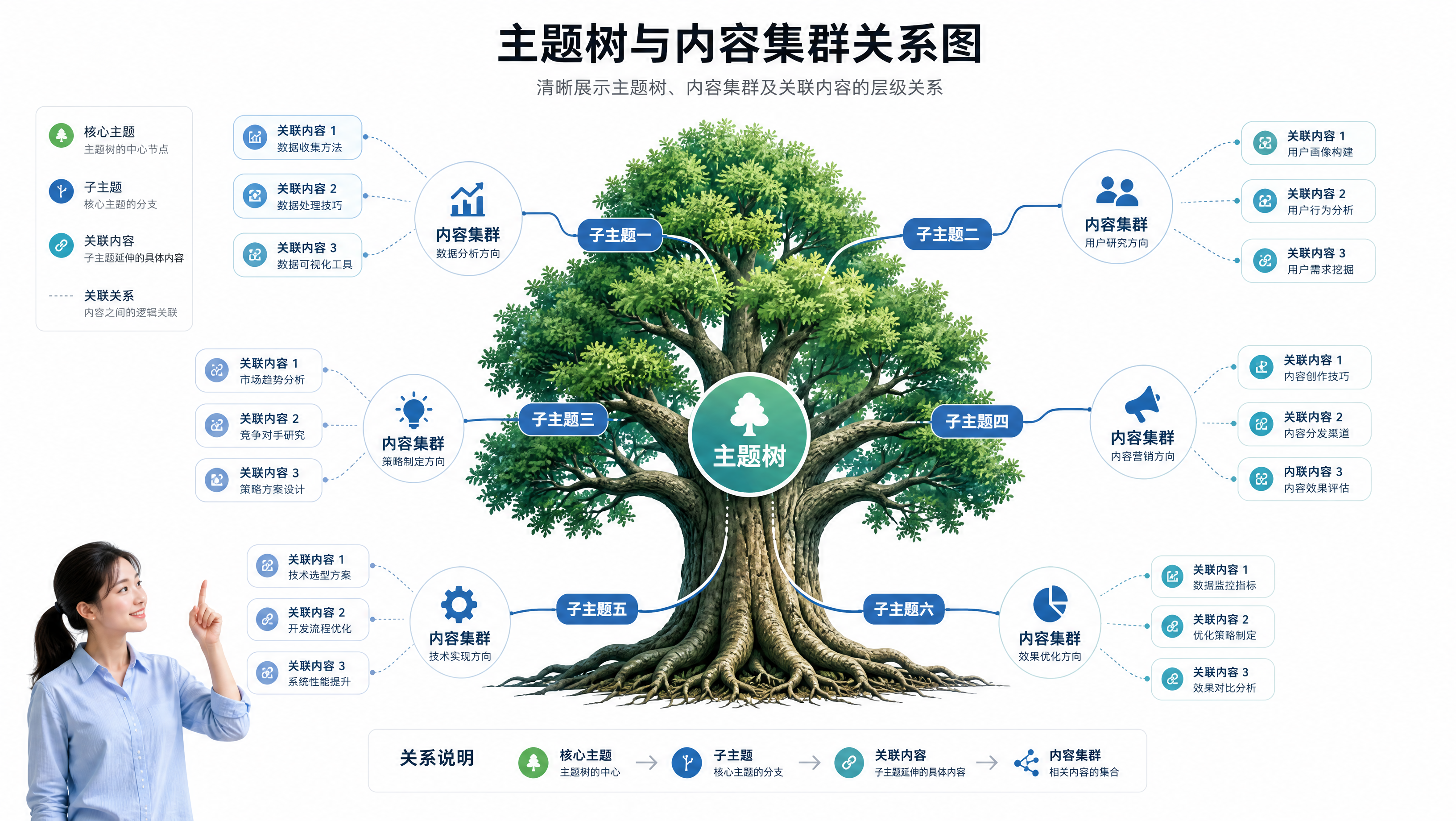 主题树与内容集群关系图