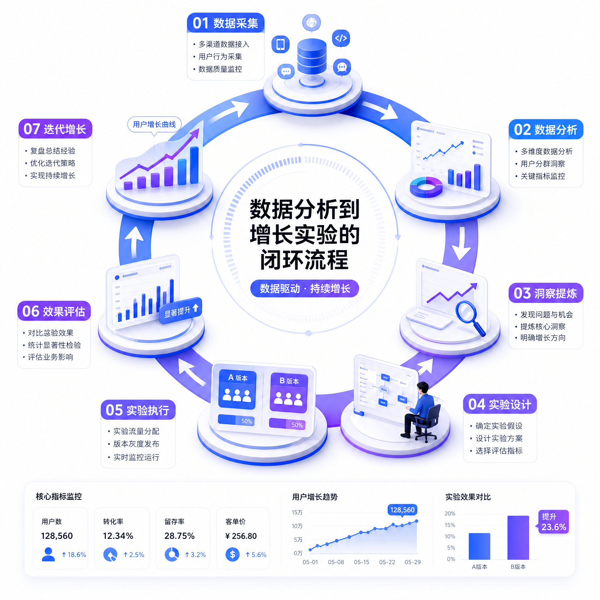 从数据分析到增长实验的闭环流程