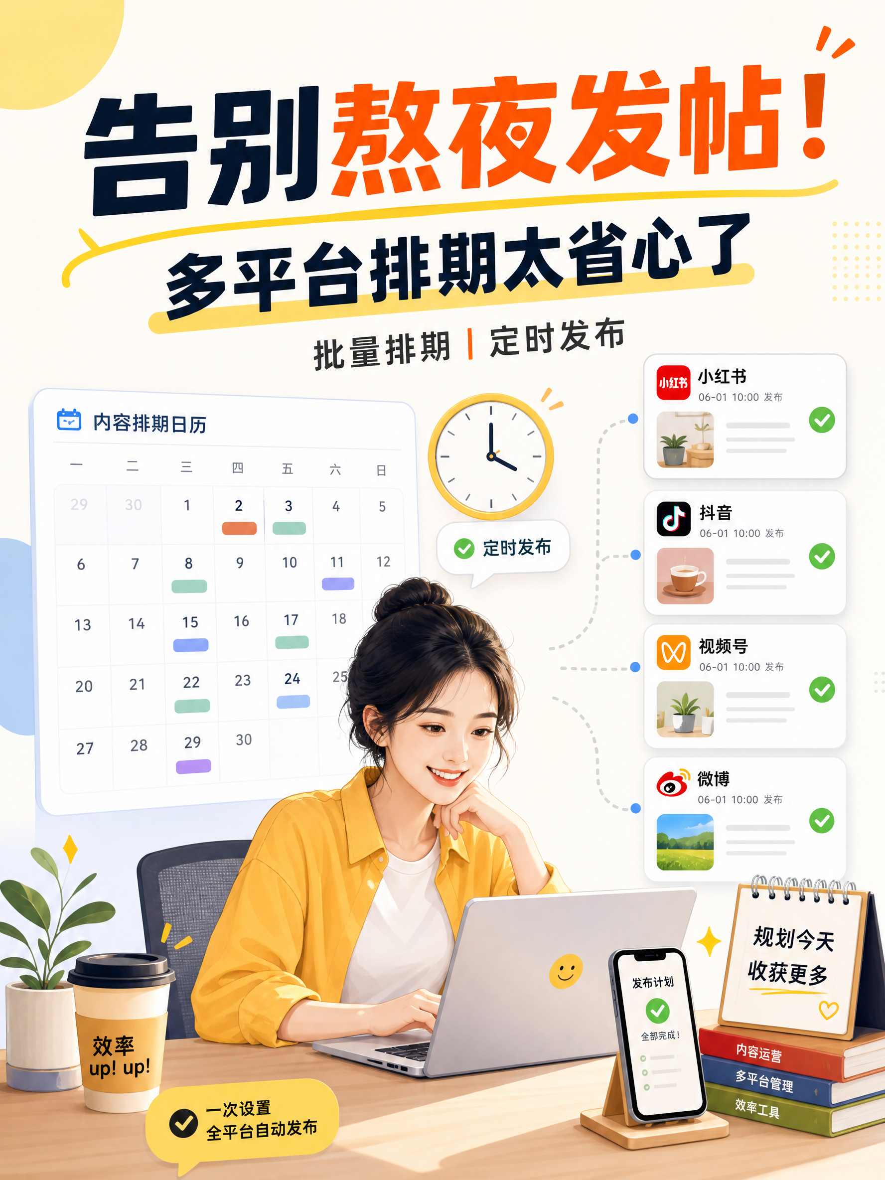 告别熬夜发帖！多平台排期太省心了
