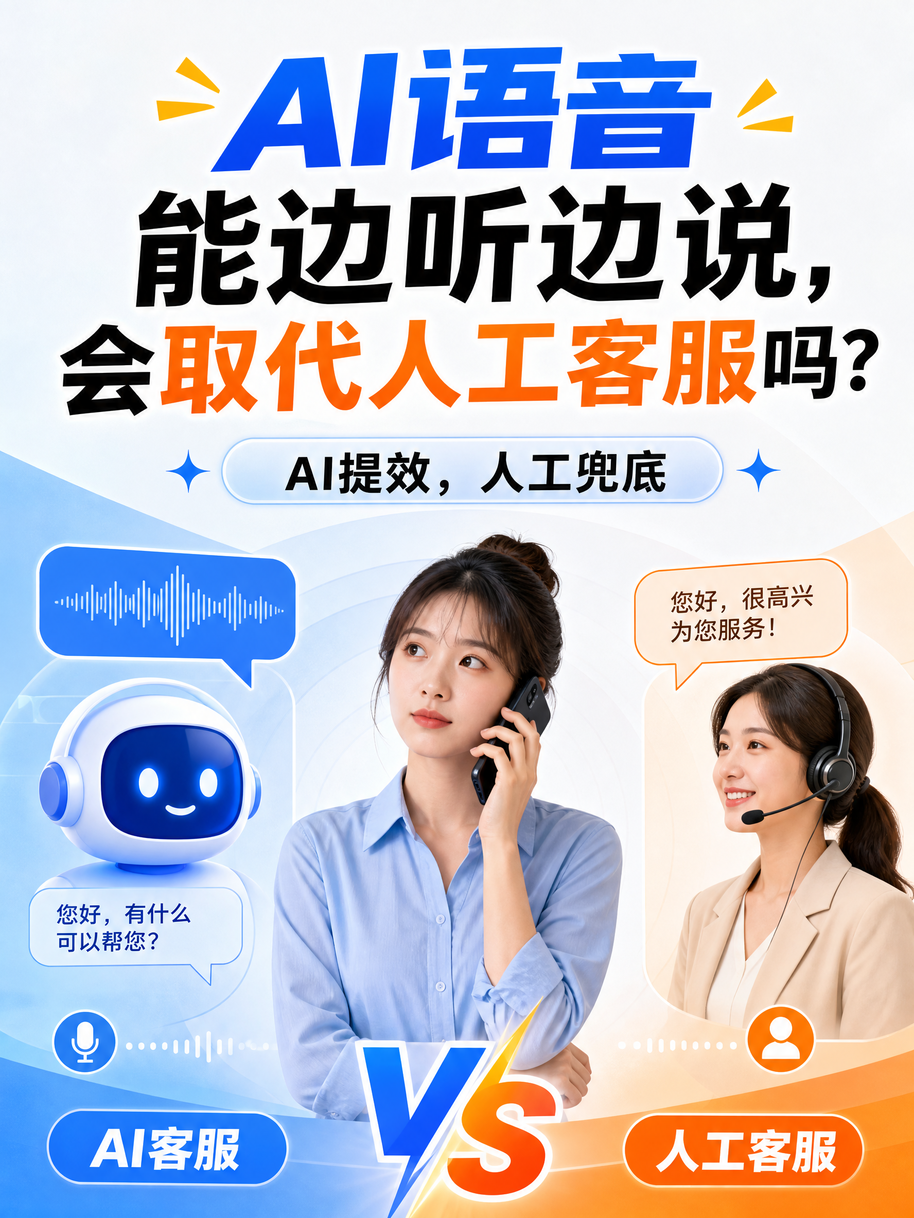 AI语音能边听边说，会取代人工客服吗？
